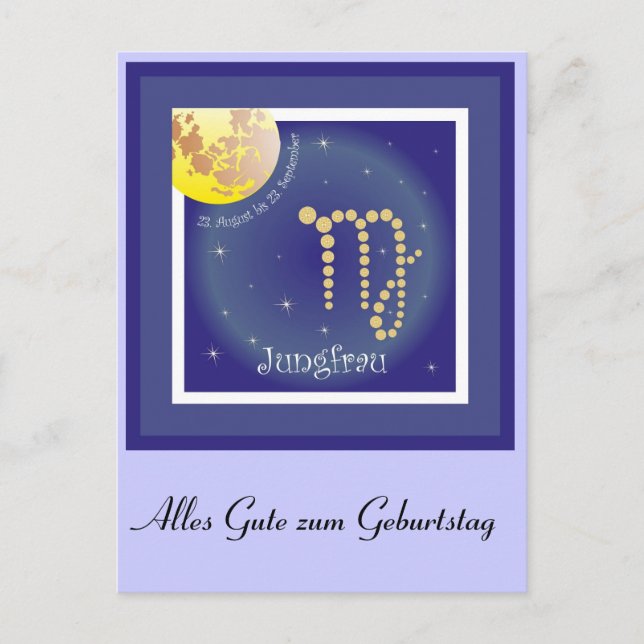 Carte Postale Jungfrau 23. Août bis 23. Septembre Postkarte (Devant)