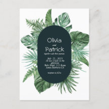 Jungle aquarelle tropicale verte feuille invitatio