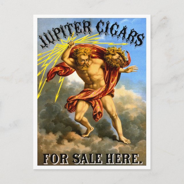 Carte Postale Jupiter Cigars, 1868 (Devant)