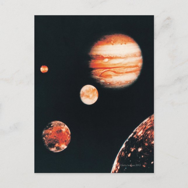 Carte Postale Jupiter et les satellites galiléens (Devant)