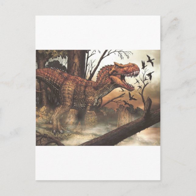 Carte Postale Jurassic Journey : Dinosaure dans son habitat natu (Devant)