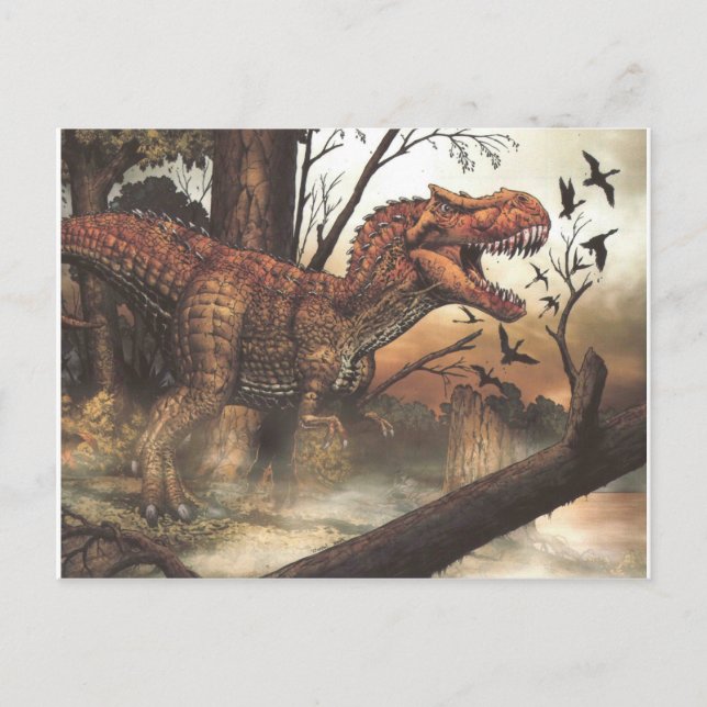 Carte Postale Jurassic Journey : Dinosaure dans son habitat natu (Devant)