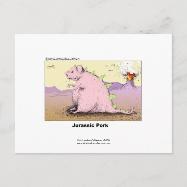 Carte Postale Jurrasic Pork Hilarious Cartoon (Devant)