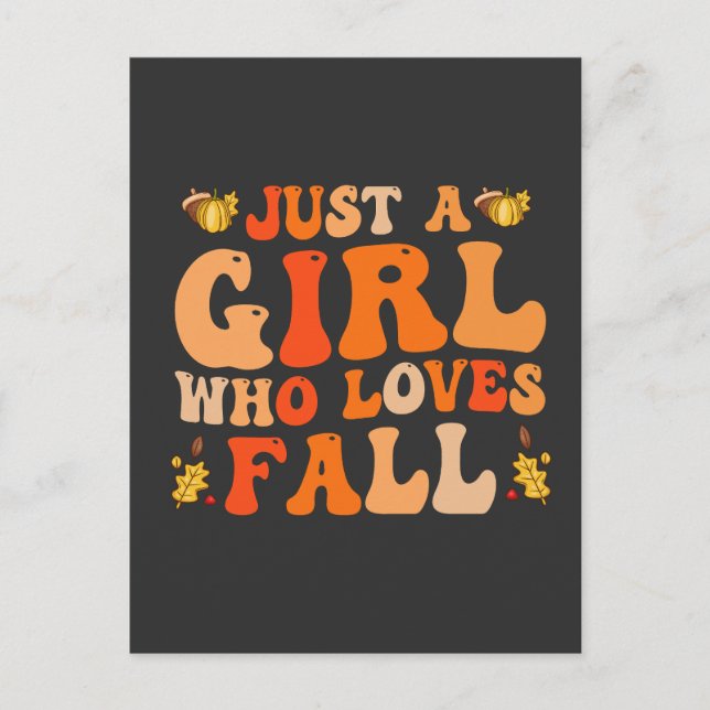 Carte Postale Just a Girl Who Love Fall Funn Super Fall Cadeau (Devant)