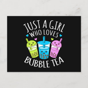 Carte Postale Just A Girl Who Loves Bubble Tea Boba Kawaii Tea