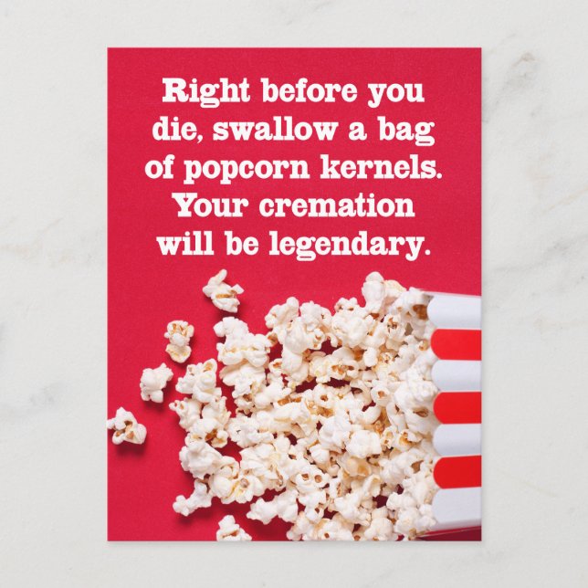 Carte Postale Juste Avant De Mourir Drôle "Juste Parce Que" Cart (Devant)