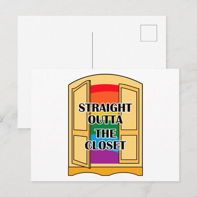 Carte Postale Juste En Dehors Du Closet (Devant / Derrière)