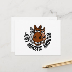 Carte Postale Juste Horsin' Autour, Cheval