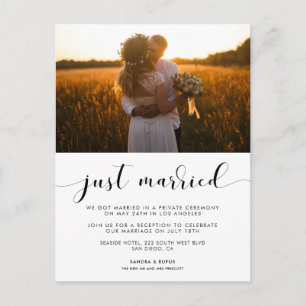 Carte Postale Juste marié Elegant faire-part photo