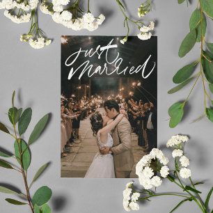 Carte Postale Juste marié Mariage photo Merci