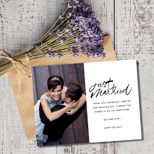 Carte Postale Juste marié Mariage photo Merci