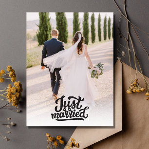 Carte Postale Juste marié Mariage photo Merci