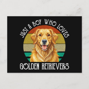 Carte Postale Juste un garçon qui aime les Golden Retrievers