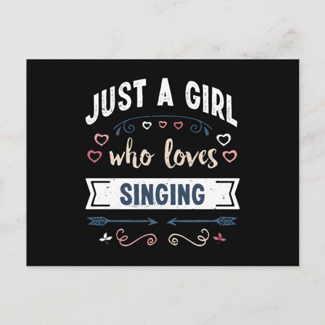 Carte Postale Juste une fille qui aime chanter des cadeaux amusa (Devant)