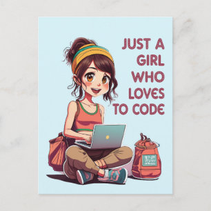 Carte Postale Juste une fille qui aime coder