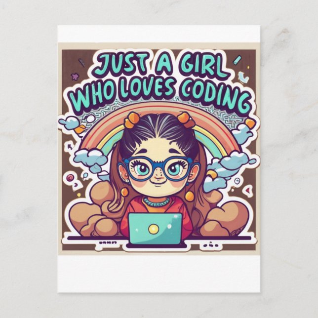 Carte Postale Juste Une Fille Qui Aime Coder Geek Coding Femmes (Devant)