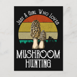 Carte Postale Juste Une Fille Qui Aime La Chasse Aux Champignons