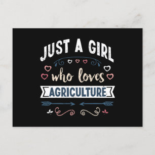 Carte Postale Juste une fille qui aime l'agriculture Drôle cadea
