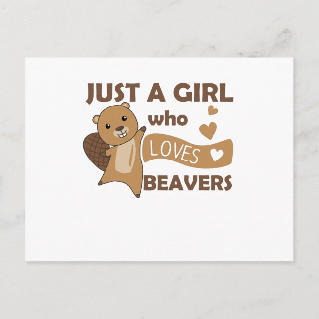 Carte Postale Juste une fille qui aime les castors - mignon cast (Devant)
