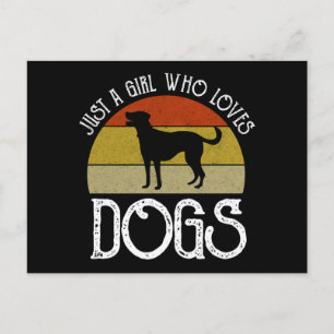 Carte Postale Juste Une Fille Qui Aime Les Chiens