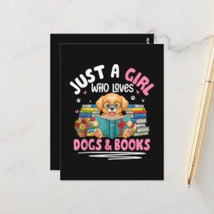 Carte Postale Juste Une Fille Qui Aime Les Chiens Et La Lecture