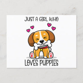 Carte Postale Juste Une Fille Qui Aime Les Chiots