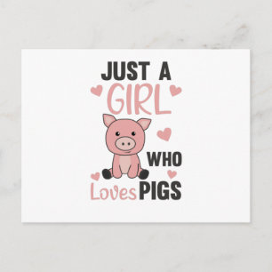 Carte Postale Juste Une Fille Qui Aime Les Cochons Cute Cochon P