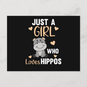 Carte Postale Juste Une Fille Qui Aime Les Hippopotames Jolies H