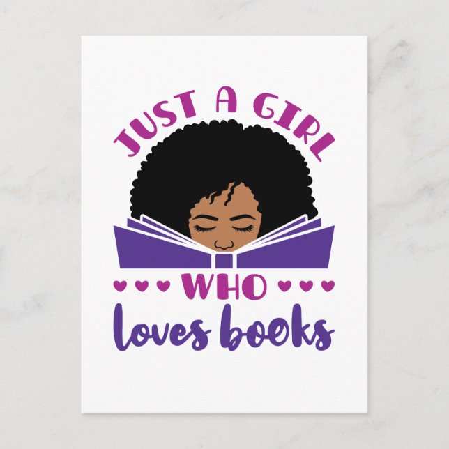 Carte Postale Juste une fille qui aime les livres Africains-Amér (Devant)