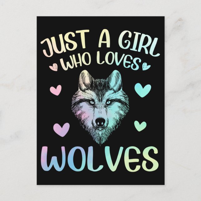 Carte Postale Juste Une Fille Qui Aime Les Loups Mignons (Devant)