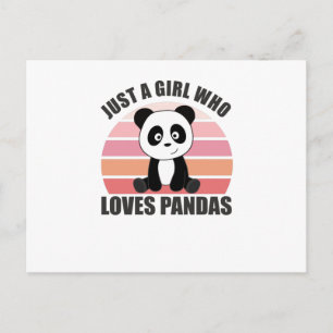 Carte Postale Juste Une Fille Qui Aime Les Pandas Les Animaux Do