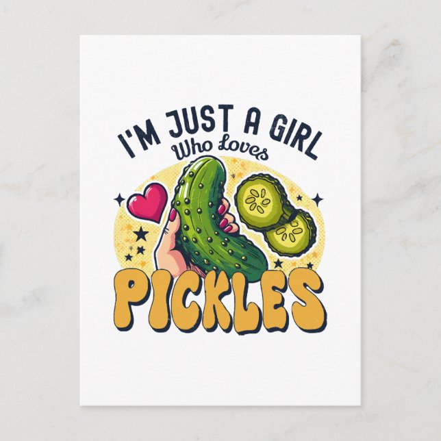 Carte Postale Juste Une Fille Qui Aime Les Pickles - Végétan Drô (Devant)