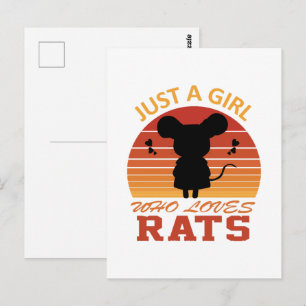 Carte Postale Juste une fille qui aime les rats