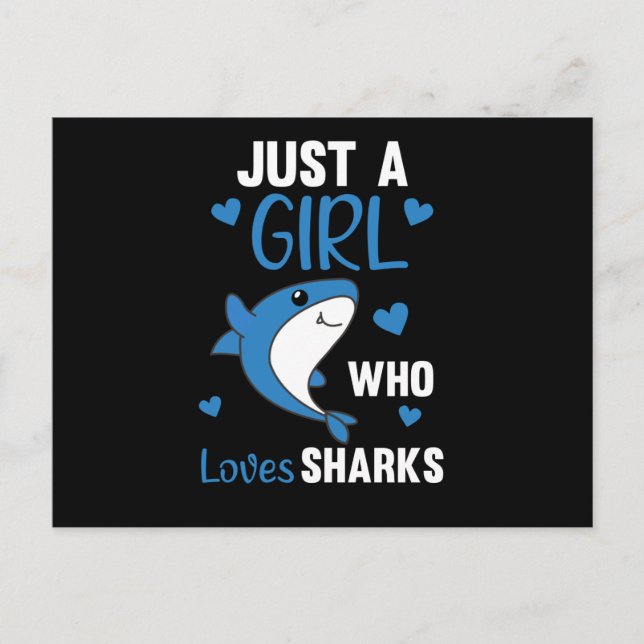 Carte Postale Juste Une Fille Qui Aime Les Requins Un Requin Drô (Devant)