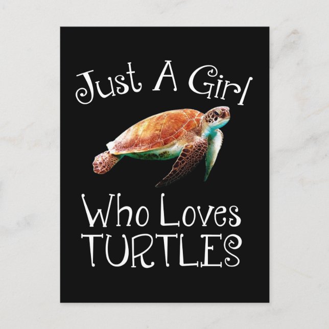 Carte Postale Juste Une Fille Qui Aime Les Tortues (Devant)
