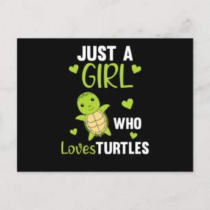 Carte Postale Juste une fille qui aime les tortues - jolie tortu