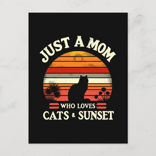Carte Postale Juste une mère qui aime les chats (Devant)