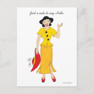 Carte Postale Juste une note pour dire Hello Postcard