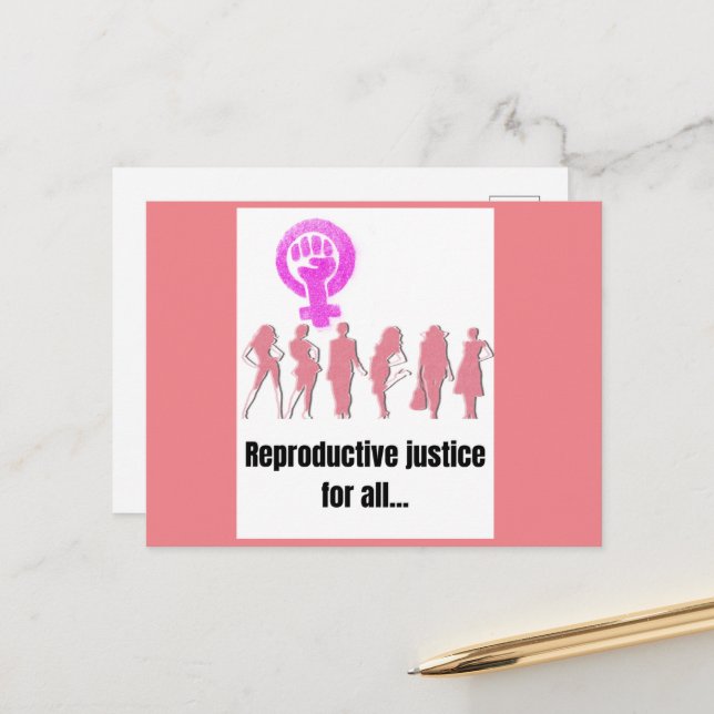 Carte Postale Justice en matière de reproduction pour tous (Devant/Arrière en situation)