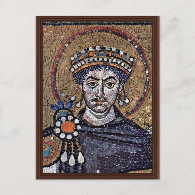 Carte Postale Justinian I, San Vitale (Ravenne) Chorale Mosaïque (Devant)