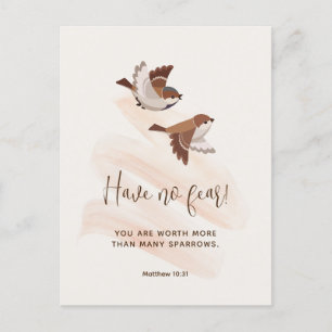 Carte postale JW avec Écriture, Matthieu 10:31   J