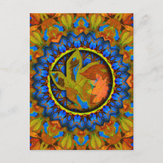 Carte Postale K185 Automne sur Abstrait bleu