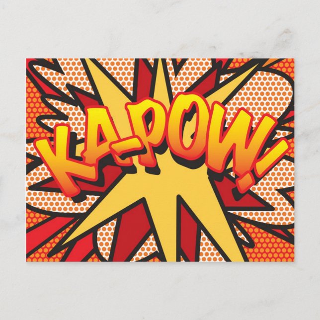 Carte Postale KA-POW Fun Retro Comic Book Pop art (Devant)