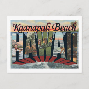 Carte Postale Kaanapali Beach, Hawaii - Scènes à grandes lettres