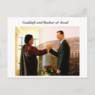Carte Postale Kadhafi et Bachar el-Assad