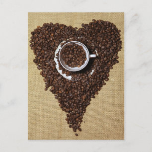 Carte Postale Kaffee Herz
