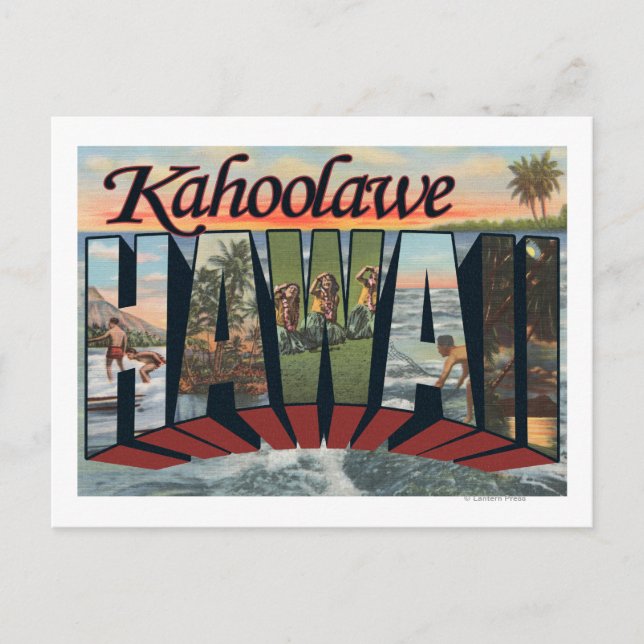 Carte Postale Kahoolawe, Hawaii - Scènes de grandes lettres (Devant)