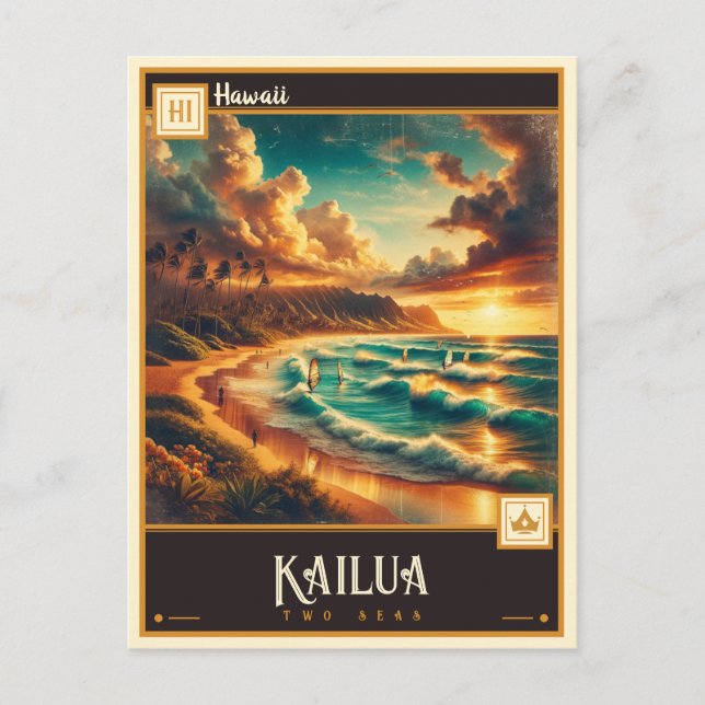 Carte Postale Kailua, Hawaii | VINTAGE (Devant)