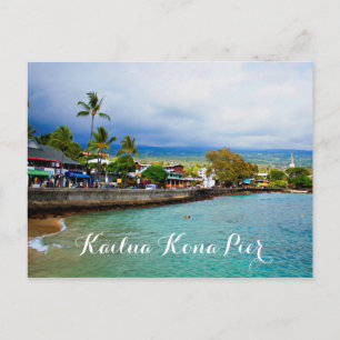 Carte Postale Kailua Kona Pier Hawaii Art numérique de peinture 