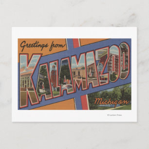Carte Postale Kalamazoo, Michigan - Scènes de grandes lettres